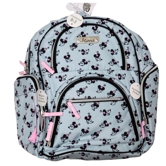 Minnie Mouse Diaper Bag Backpack 14 Pockets Insulated Stroller‎ Loops - Picture 1 of 11